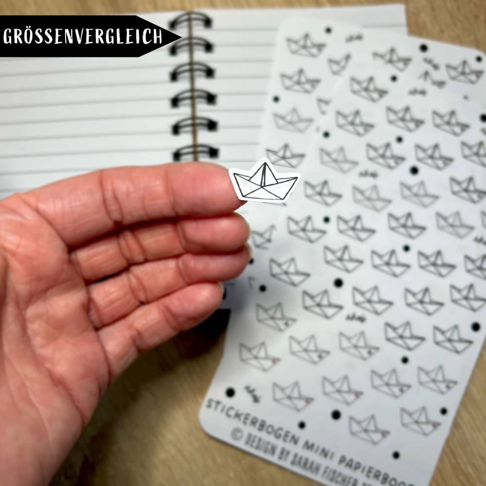 Stickerbogen Mini Papierboote | 40 kleine Aufkleber | Journaling & Planer | 180x100mm | Handmade Bild 9
