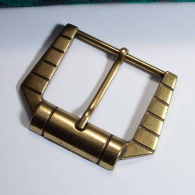 Gürtelschnalle 40mm im Art Deco Stil Metall messingfarben Gürtelschließe Vintage Gürtelschnalle