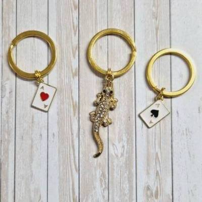 Schlüsselanhänger Spielkarte/Krokodil – Elegantes Accessoire und Geschenkidee