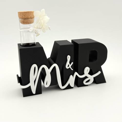 Geldgeschenk Hochzeit, "Mr. & Mrs.", inkl. Reagenzglas, versch. Farben z. Auswahl, Geld- bzw. Gutscheingeschenk Hochzeit