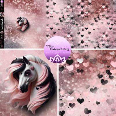 Stoffpanel French Terry „Heartbreak“ - Eigenproduktion (Überbreite)