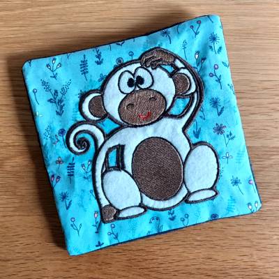 Körnerkissen mit Applikation Affe in beige