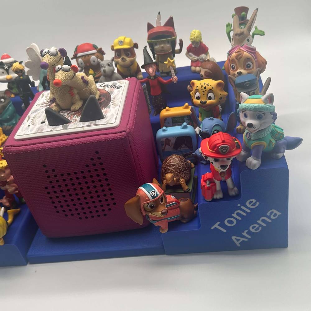 Tonie Regal Arena kompatibel mit Toniebox 1 & 2 – magnetisches Figurenregal mit optionalem Namen