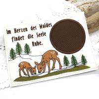 Stickdatei Mugrug Untersetzer Reh Wald 13x18cm