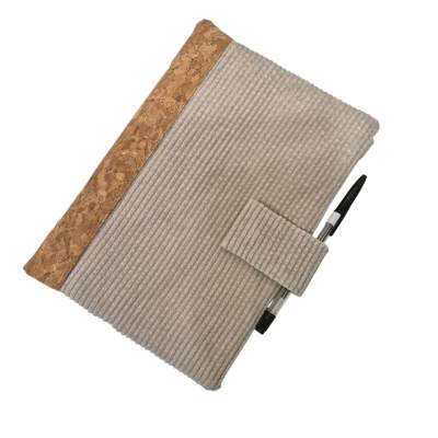 Ringbuch Organizer A5, Schreibmappe aus Kord und Kork