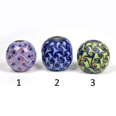 Handgefertigte Lampwork-Glasperle – Künstlerarbeit – 1990er Jahre – große Focal-Perle
