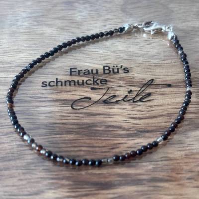 Handgefertigtes, schlichtes Armband aus schwarz-braunem Achat