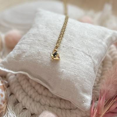 Halskette „Café au lait“ gold - Goldfarbene Edelstahl-Halskette mit Kaffeetasse