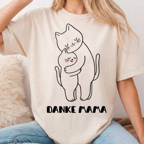 Muttertag PNG – Mama Katze mit Baby Kätzchen, Muttertag Clipart, Mutterliebe PNG, Sublimation PNG, Muttertag Geschenk