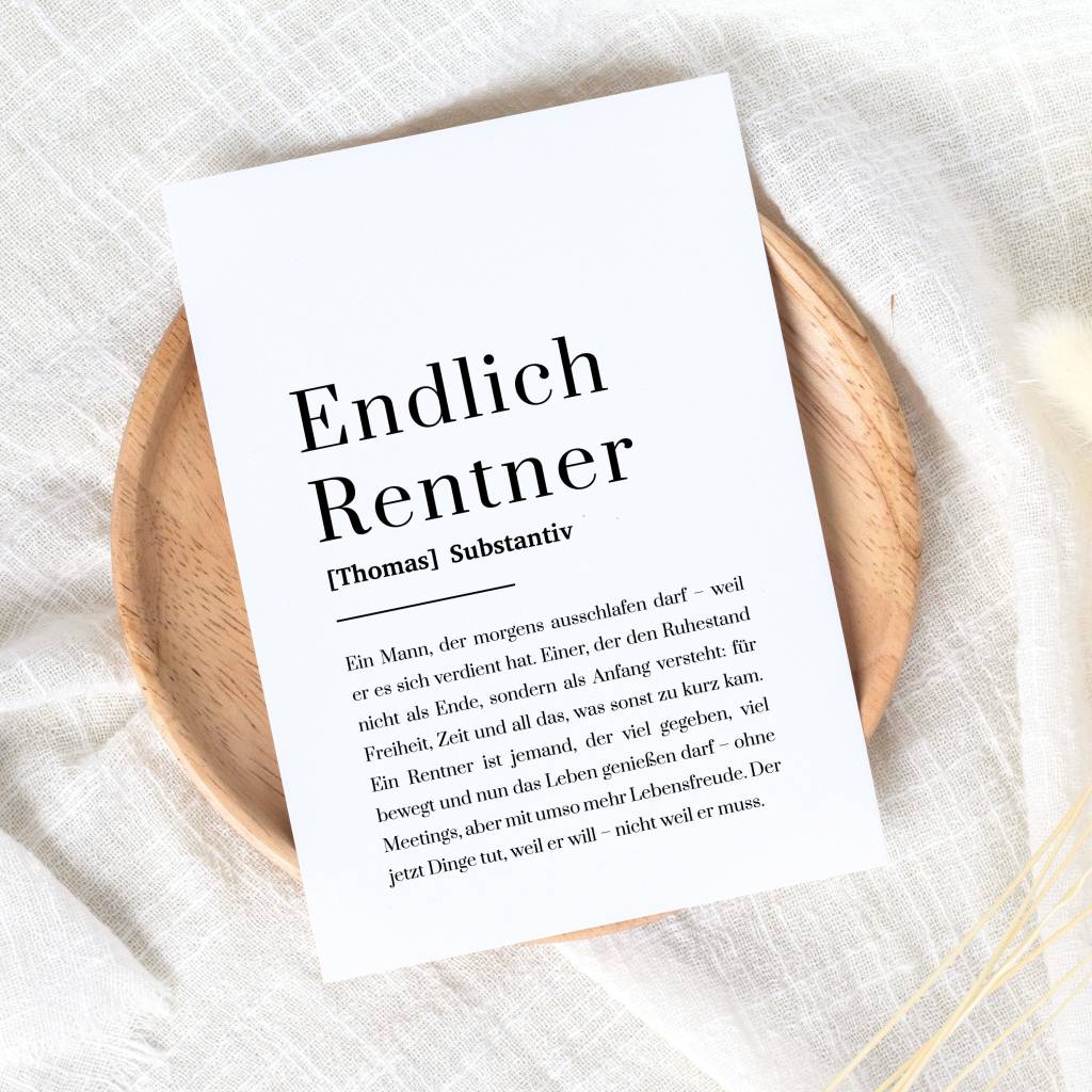 Abschiedsgeschenk Kollege Karte personalisiert – Endlich Rentner ...