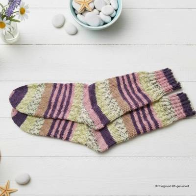 Wollsocken Gr. 38 – 75% Schurwolle, 25% Polyamid - Stricksocken handgestrickt