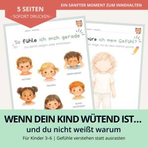 Gefühle verstehen Kinder 3–6 | Gefühls Check-In Printable | Emotionen lernen und regulieren | Selbstregulation | PDF | D