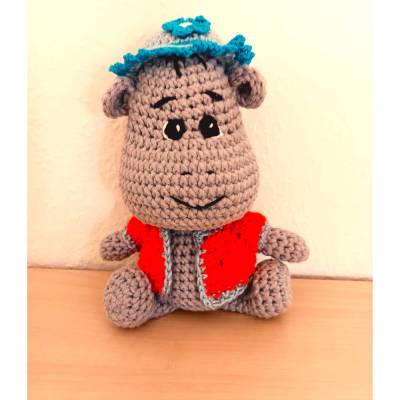 Nilpferd gehäkeltes Amigurumi Kuscheltier 18 cm Hippo