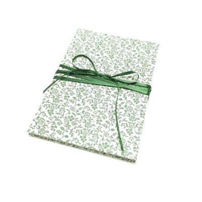 Leporello Fotoalbum Faltbuch mit Satinband grüne Blumen – Handgefertigtes Unikat