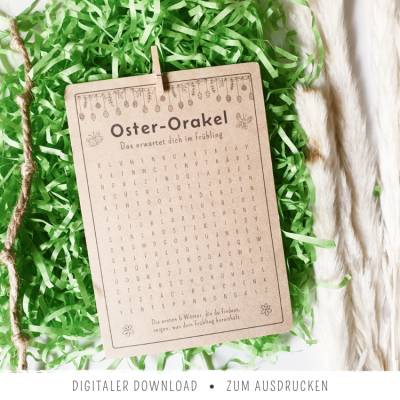 Oster-Orakel | Suchsel zum Ausdrucken | Oster-Wortsuche-Rätsel für Kinder & Erwachsene