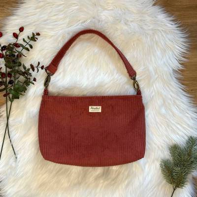 Handtasche/Trachtentasche aus Cord, Farbe: rose/rosa, handgefertigt