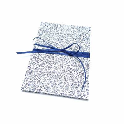 Leporello Fotoalbum Faltbuch mit Satinband blaue Blumen – Handgefertigtes Unikat