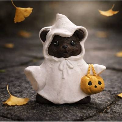 Halloween-Teddy - Deko Figur - Keramik
