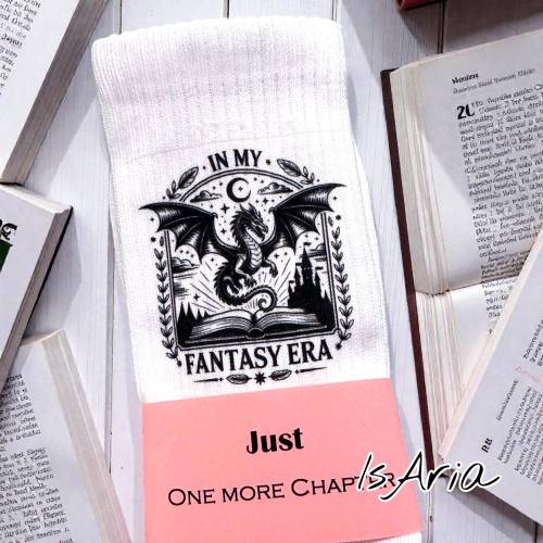 Fantasy Era Socken | Bücher Tennissocken | Drachen Socken | Geschenk für Buchliebhaber | Handmade bedruckt / Bookish