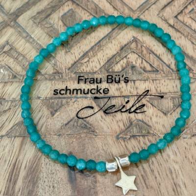 Funkelndes Armband aus facettiertem, grünem Achat und 925 Silber-Anhänger – Handgefertigter Schmuck