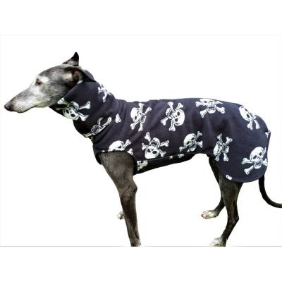 Windhund Pullover Polarfleece, mit Klettverschluss, Totenköpfe, Skulls, Gr. M