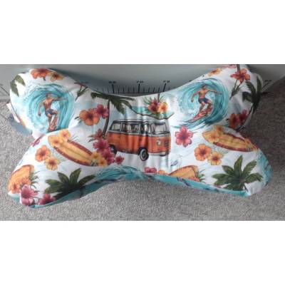 Bus Surfer Leseknochen Nackenrolle Buchstütze Keilkissen handgemacht – personalisierbar, 100% Baumwolle