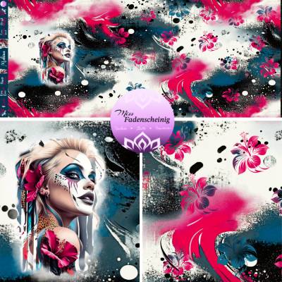 Stoffpanel Jersey „Mahina“ - Eigenproduktion (Überbreite)