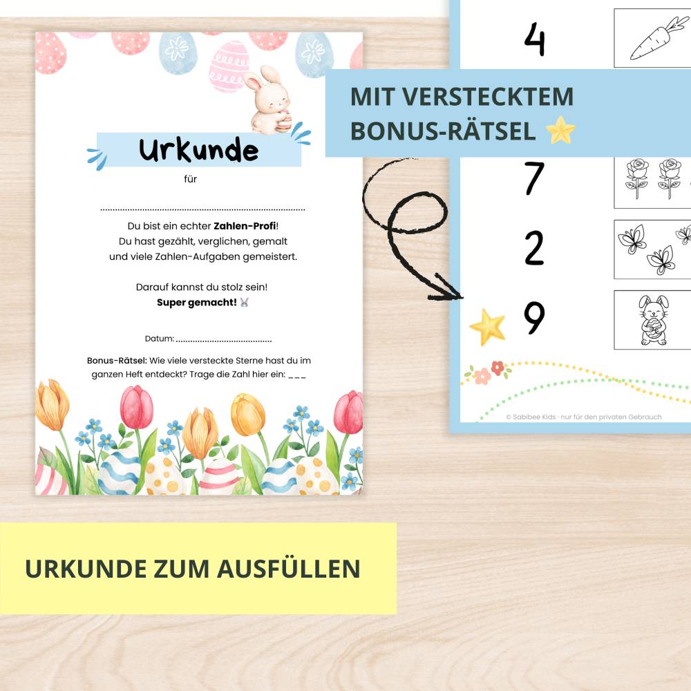 Oster Zahlen, Mengen, Farben Rätsel | Kinder 3-6 | Digitaler Download | 22 Seiten | PDF ausdrucken | Beschäftigung ohne Bild 5
