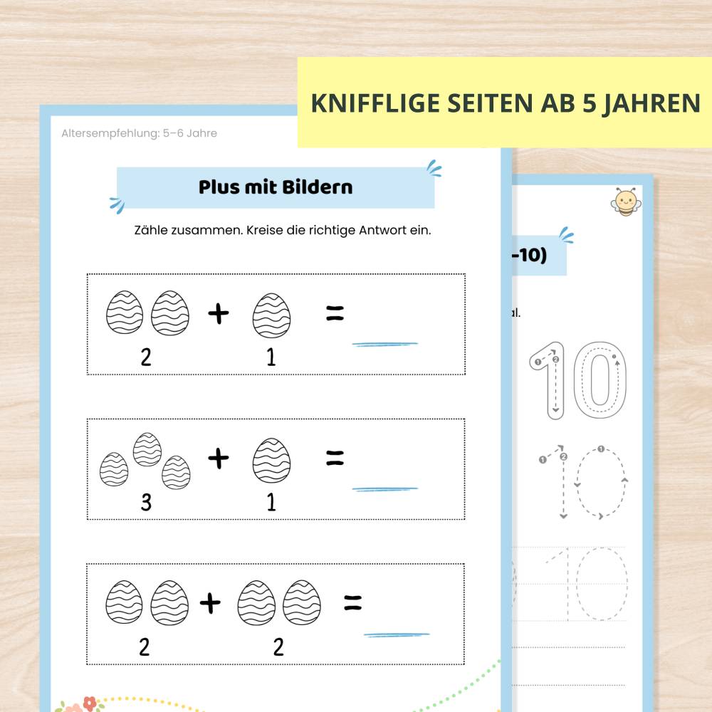 Oster Zahlen, Mengen, Farben Rätsel | Kinder 3-6 | Digitaler Download | 22 Seiten | PDF ausdrucken | Beschäftigung ohne Bild 8