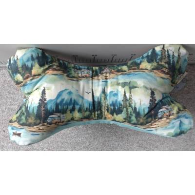 Bus Waldleben Abenteuer  Leseknochen Nackenrolle Buchstütze Keilkissen handgemacht – personalisierbar, 100% Baumwolle