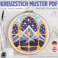 Kreuzstich Vorlage PDF - Romantasy Book Tok Stickvorlage - Berge im Sternenlicht