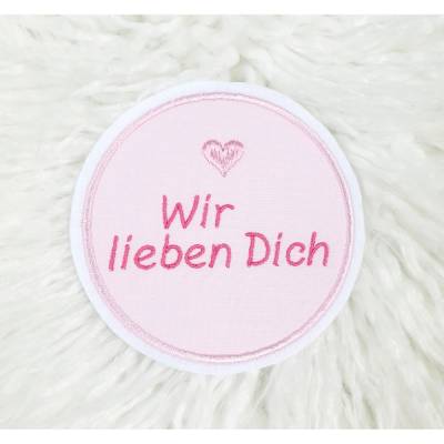 Applikation/ Aufnäher Schulkind - Wunschtext - Schultüte/ Button/ Patch/ Bügelbild Einschulung Mädchen rosa
