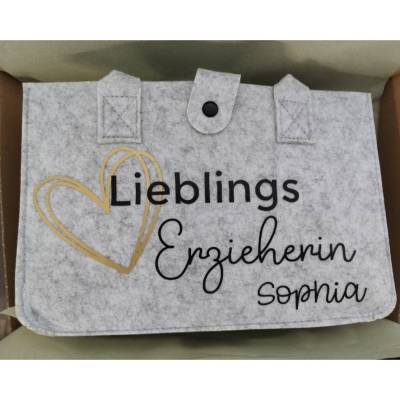 Filztasche Geschenk für Erzieherin Abschied Kita  personalisierte Tasche möglich 
