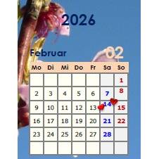 Jahreskalender 2026 auf einen Blick - Pfirsichblüten PDF – DIN A4 zum Ausdrucken Bild 3