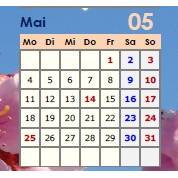 Jahreskalender 2026 auf einen Blick - Pfirsichblüten PDF – DIN A4 zum Ausdrucken Bild 4