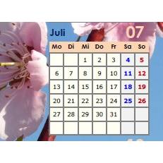 Jahreskalender 2026 auf einen Blick - Pfirsichblüten PDF – DIN A4 zum Ausdrucken Bild 5
