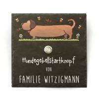 Klingel Schiefer Dackel Wunschtext versch.Varianten, handbemalt, Namensschild Türschild
