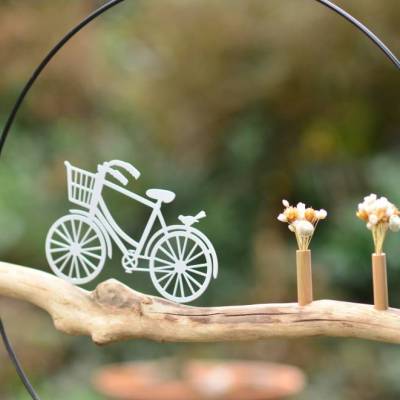 Hängende Fensterdeko Eiche Ring Dekoration 38 cm