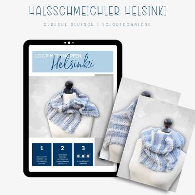 Loop HELSINKI häkeln - einfacher Halsschmeichler mit Knopfverschluss