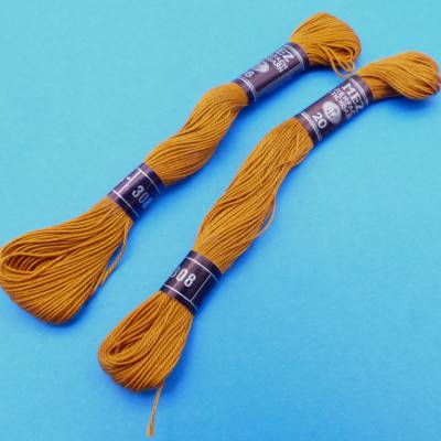 MEZ, Vierfachstickgarn, kupfer 308, Stärke 16 und 20, 20m, Baumwolle, Stickgarn, Hardanger