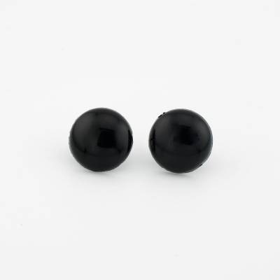 Leichte runde Ohrstecker schwarz komplett aus Kunststoff - Trauerohrringe zum Stecken