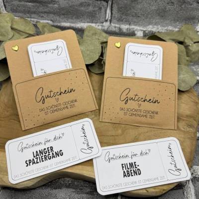 Handgemachte Gutscheine I Geschenk I Handmade I Gutscheine I Gemeinsame Zeit