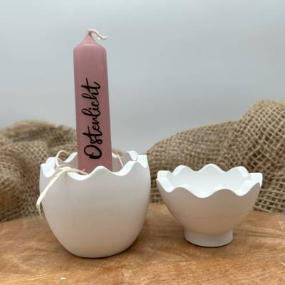 Oster Kerzenhalter im Ei Design aus Keramikpulver – Deko Osterei für Stabkerze – moderne Osterdeko