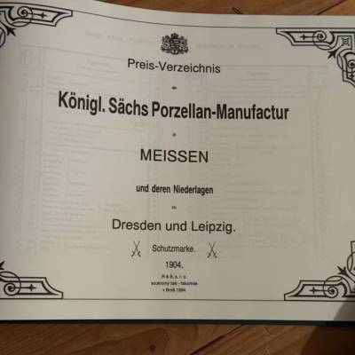Faksimile Preis-Verzeichnis von 1904 von Meissen