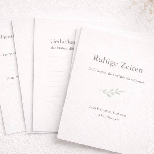 Ruhige Zeiten Daily Journal PDF – Achtsamkeit & Gefühle Tagebuch zum Ausdrucken | Minimalistisches Self Reflection Journal