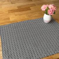 Tischset 4er Platzset Deckchen Platzdeckchen Tischmatte schwarzes Muster