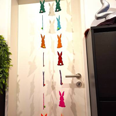 Handgefertigte Oster Hasen aus Filz /Girlande aus Filz/ Bunte Deko Oster