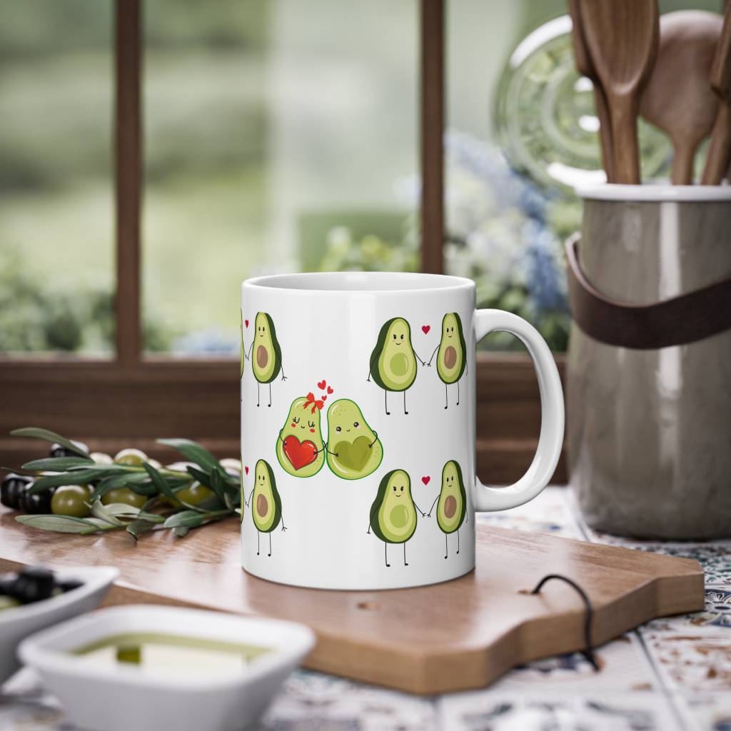 Avocado Tasse Liebe süß Paar Geschenk Freundin Valentinstag lustige Tasse Kawaii Herz Kaffee Becher
