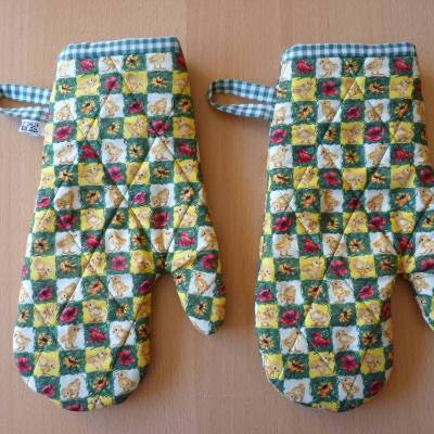 Topfhandschuhe Topflappen Küken Bauernhof Huhn Hühner