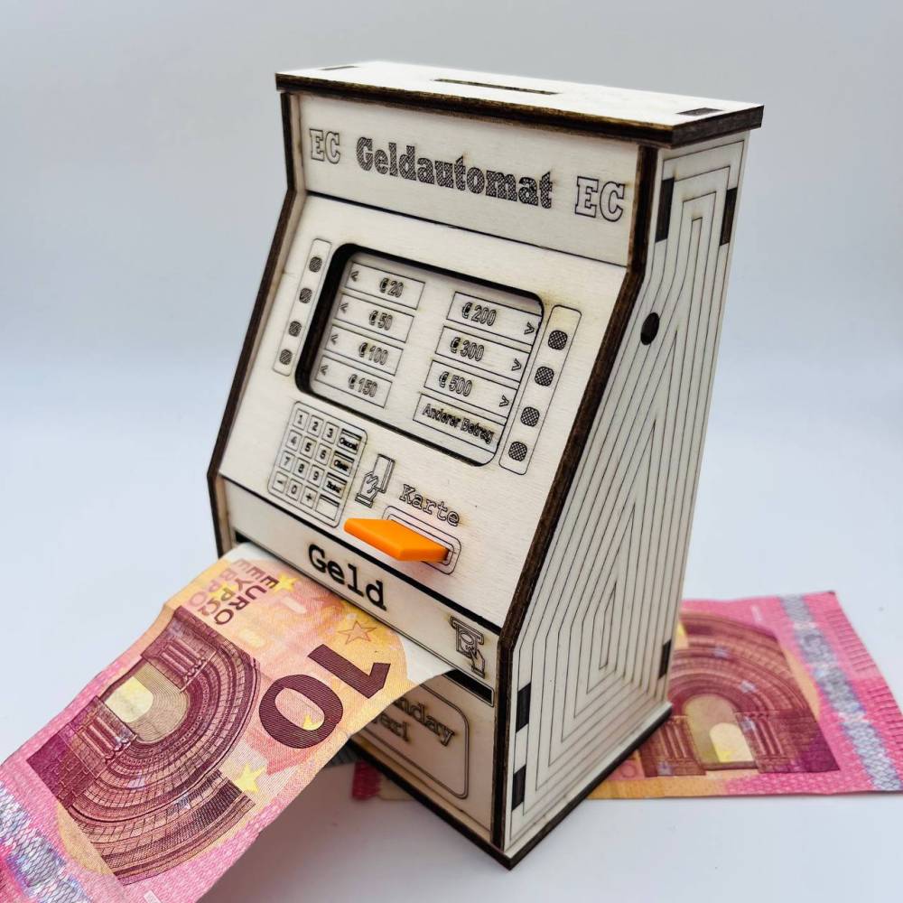 Geldgeschenk Bankautomat 2in1 - Spardose - Gruppengeschenk - personalisiert - Geburtstag - Jubiläum